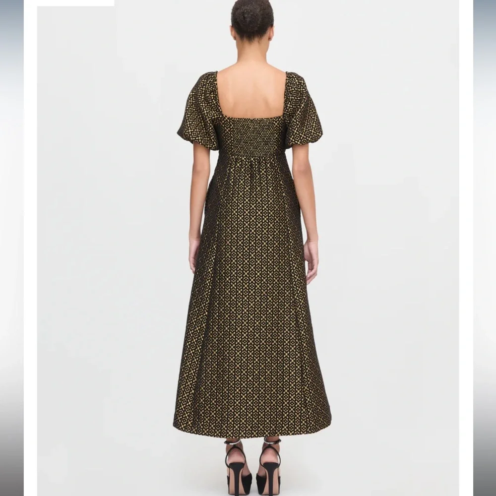 Hill House The Matilda Dress in Metallic Brocade - Picture 2 of 5